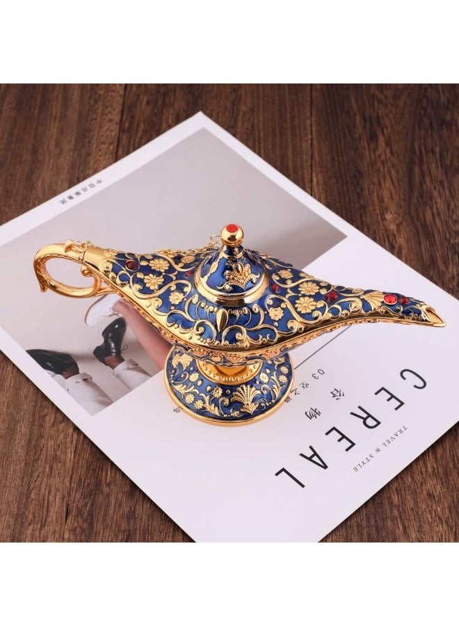 Gusnilo Legend Aladdin Magic Genie Light Lamp Pot Classic Silver(Golden Blue) - Image 4